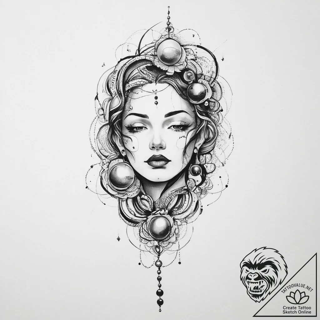 Tattoo sketch pearl string tattoo, tattoo ske... - tattoo sketch (№1755946873_0, 23.08.2025 11:01) — tattoovalue.net