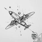 Tattoo sketch cosmic plane, tattoo sketch des… – tattoo sketch (№1755947854_0, 23.08.2025 11:17) — tattoovalue.net