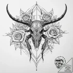 Tattoo sketch longhorn beetle, ink illustrati… – tattoo sketch (№1755948835_0, 23.08.2025 11:33) — tattoovalue.net