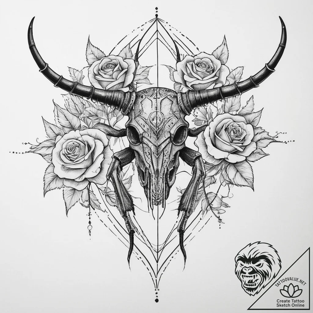 Tattoo sketch longhorn beetle, ink illustrati... - tattoo sketch (№1755948835_0, 23.08.2025 11:33) — tattoovalue.net