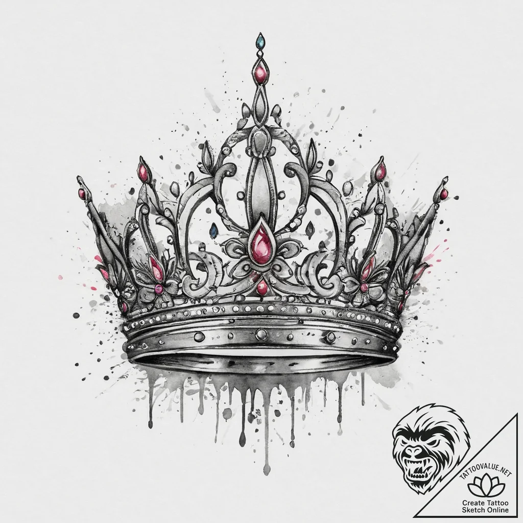 Tattoo sketch tiara, artistic tattoo sketch,... - tattoo sketch (№1755950013_0, 23.08.2025 11:53) — tattoovalue.net