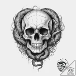 Tattoo sketch узор в виде черепа с змеей, art… – tattoo sketch (№1755950604_0, 23.08.2025 12:03) — tattoovalue.net