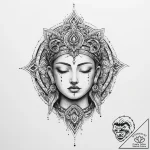 Tattoo sketch a spiritual figure – tattoo sketch (№1755950797_0, 23.08.2025 12:06) — tattoovalue.net