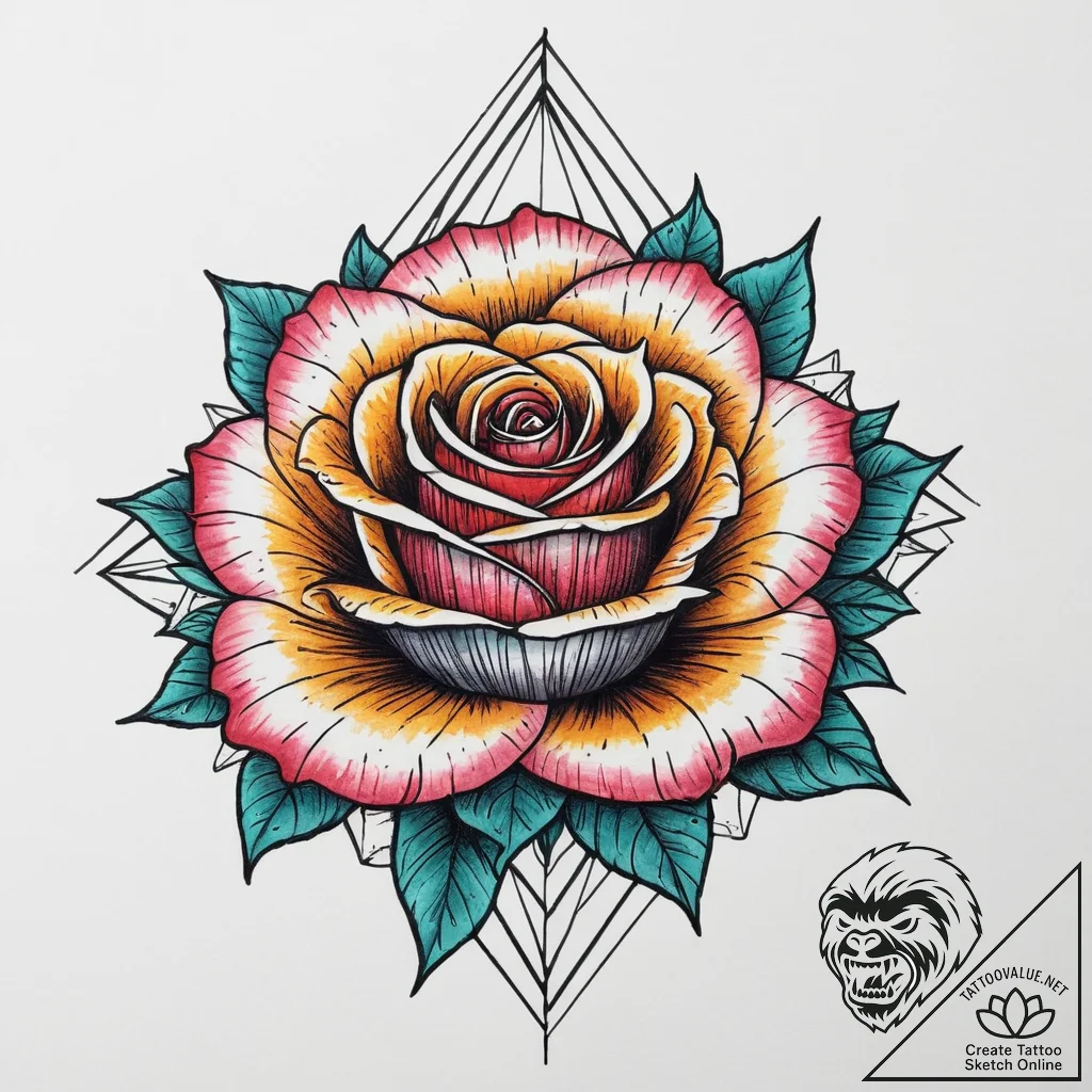 Tattoo sketch геометрическая роза, tattoo dra... - tattoo sketch (№1755951184_0, 23.08.2025 12:13) — tattoovalue.net