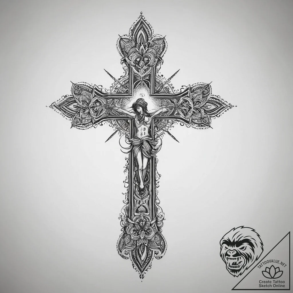 Tattoo sketch ruby, ink illustration for tatt... - tattoo sketch (№1755953898_0, 23.08.2025 12:58) — tattoovalue.net