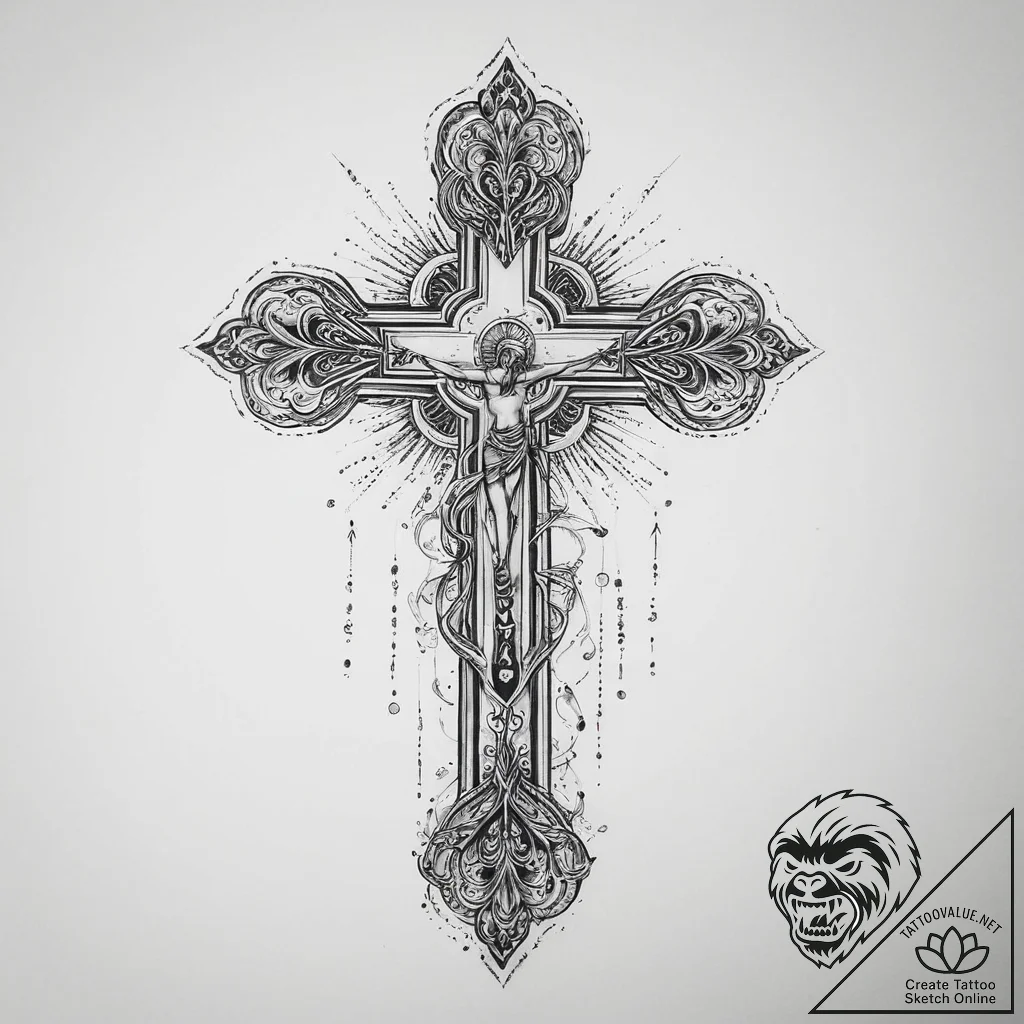 Tattoo sketch blessed being, tattoo line art,... - tattoo sketch (№1755956030_0, 23.08.2025 13:33) — tattoovalue.net