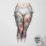 Tattoo sketch sensual thigh with a garter, ta… – tattoo sketch (№1755957387_0, 23.08.2025 13:56) — tattoovalue.net