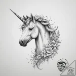 Tattoo sketch unicorn tattoo – tattoo sketch (№1755957968_0, 23.08.2025 14:06) — tattoovalue.net