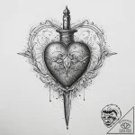 Tattoo sketch узор в виде сердца с кинжалом,… – tattoo sketch (№1755958548_0, 23.08.2025 14:15) — tattoovalue.net