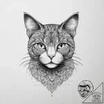 Tattoo sketch cat, ink illustration for tatto… – tattoo sketch (№1755959322_0, 23.08.2025 14:28) — tattoovalue.net