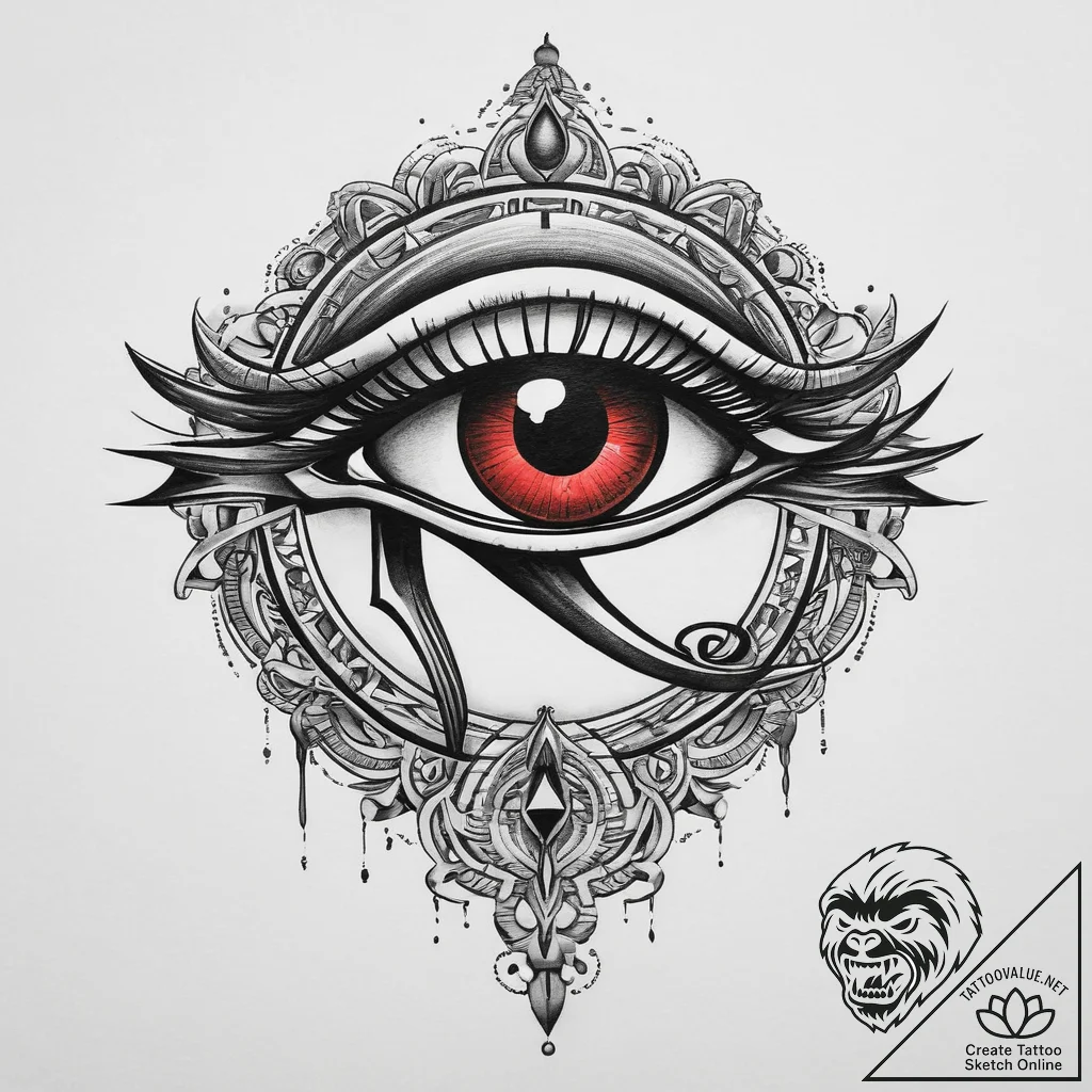 Tattoo sketch egyptian eye of horus, tattoo d... - tattoo sketch (№1755959516_0, 23.08.2025 14:31) — tattoovalue.net