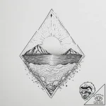 Tattoo sketch ocean, tattoo line art, on a cl… – tattoo sketch (№1755962424_0, 23.08.2025 15:20) — tattoovalue.net