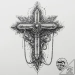 Tattoo sketch punk rock safety pin and chain,… – tattoo sketch (№1755962813_0, 23.08.2025 15:26) — tattoovalue.net