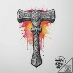 Tattoo sketch norse mjolnir hammer, tattoo li… – tattoo sketch (№1755963396_0, 23.08.2025 15:36) — tattoovalue.net