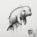 Tattoo sketch dugong, tattoo drawing outline,… – tattoo sketch (№1755963784_0, 23.08.2025 15:43) — tattoovalue.net