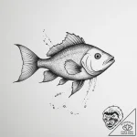 Tattoo sketch snorkeling a fish – tattoo sketch (№1755963978_0, 23.08.2025 15:46) — tattoovalue.net
