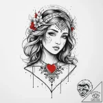 Tattoo sketch lada, the goddess of love, with… – tattoo sketch (№1755964562_0, 23.08.2025 15:56) — tattoovalue.net