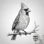 Tattoo sketch puns a cardinal that says “i’m… – tattoo sketch (№1755965143_0, 23.08.2025 16:05) — tattoovalue.net