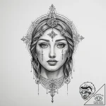 Tattoo sketch holy narrative – tattoo sketch (№1755965917_0, 23.08.2025 16:18) — tattoovalue.net
