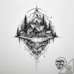 Tattoo sketch village – tattoo sketch (№1755967383_0, 23.08.2025 16:43) — tattoovalue.net