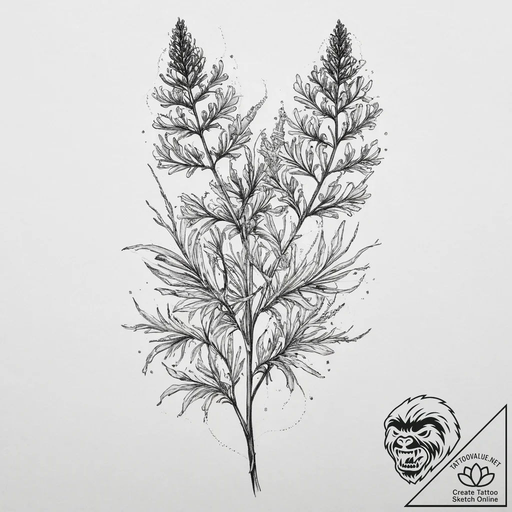 Tattoo sketch fennel plant, tattoo line art,... - tattoo sketch (№1755969961_0, 23.08.2025 17:26) — tattoovalue.net