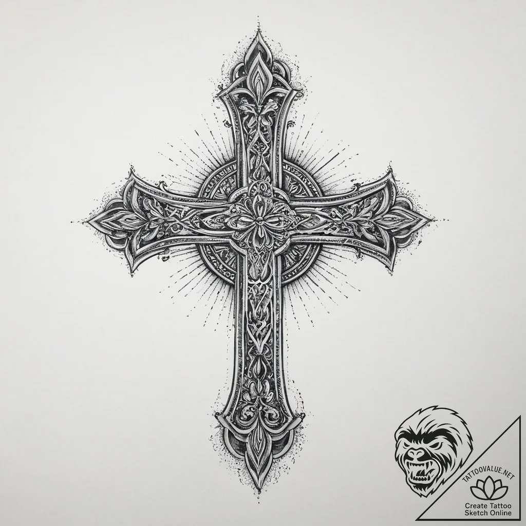 Tattoo sketch mystical portrayal, artistic ta... - tattoo sketch (№1755971938_0, 23.08.2025 17:58) — tattoovalue.net