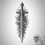 Tattoo sketch cursed dagger, tattoo line art,… – tattoo sketch (№1755972136_0, 23.08.2025 18:02) — tattoovalue.net