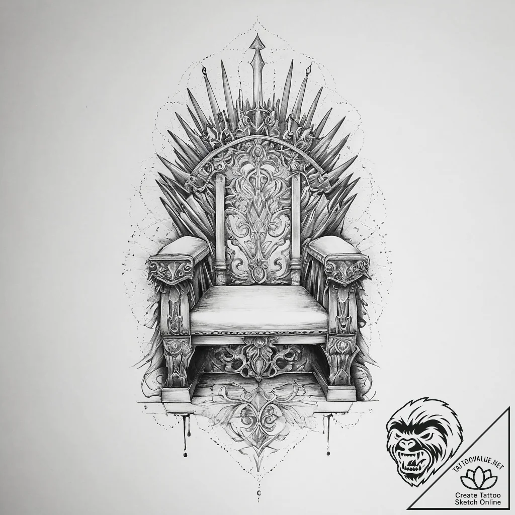 Tattoo sketch throne - tattoo sketch (№1755972727_0, 23.08.2025 18:12) — tattoovalue.net