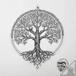 Tattoo sketch slavic tree of life with a bird… – tattoo sketch (№1755975686_0, 23.08.2025 19:01) — tattoovalue.net