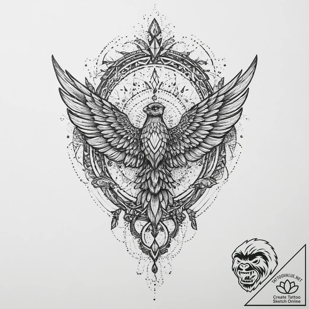 Tattoo sketch blessed spirit, concept art for... - tattoo sketch (№1755976278_0, 23.08.2025 19:11) — tattoovalue.net