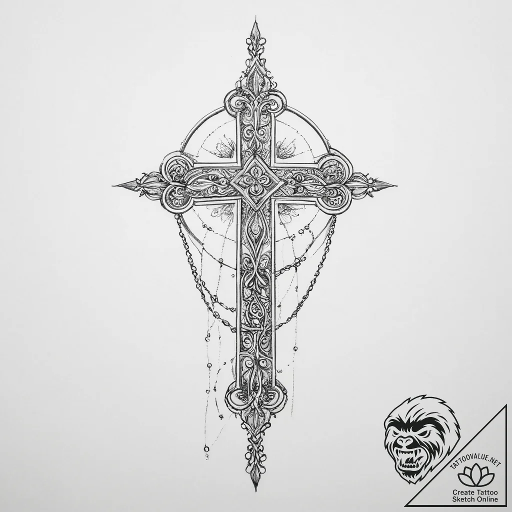 Tattoo sketch delicate chain tattoo, tattoo s... - tattoo sketch (№1755977265_0, 23.08.2025 19:27) — tattoovalue.net
