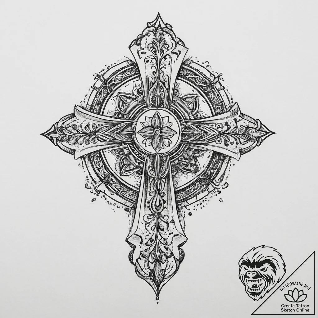 Tattoo sketch mystical emblem, tattoo flash s... - tattoo sketch (№1755980124_0, 23.08.2025 20:15) — tattoovalue.net