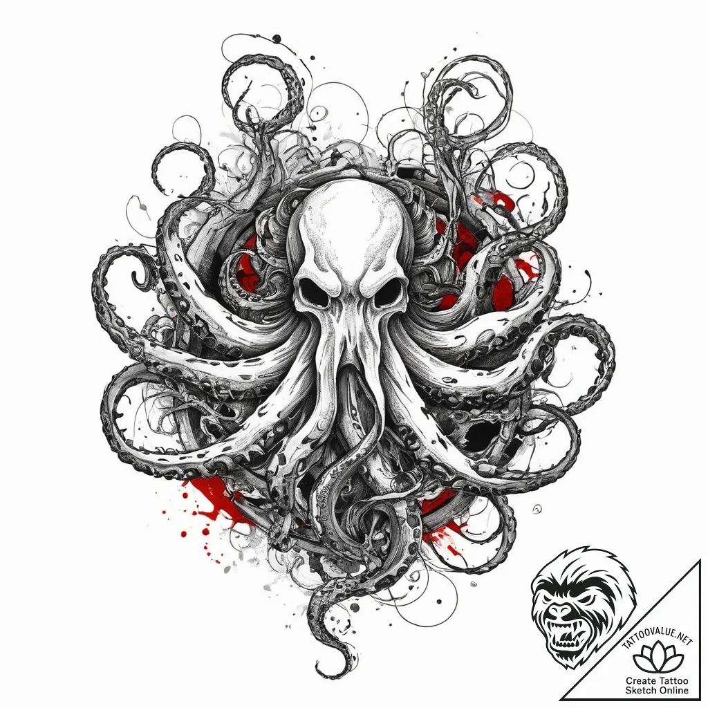 Tattoo sketch kraken, tattoo sketch design, t... - tattoo sketch (№1755980520_0, 23.08.2025 20:22) — tattoovalue.net
