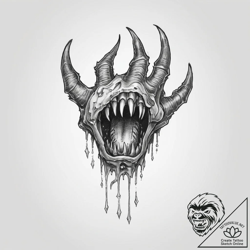 Tattoo sketch monster claw - tattoo sketch (№1755981900_0, 23.08.2025 20:45) — tattoovalue.net