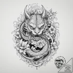 Tattoo sketch divine portrayal, ink illustrat… – tattoo sketch (№1755982299_0, 23.08.2025 20:51) — tattoovalue.net