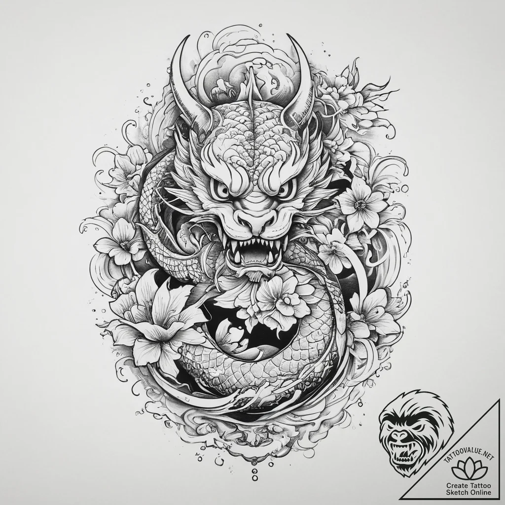 Tattoo sketch divine portrayal, ink illustrat... - tattoo sketch (№1755982299_0, 23.08.2025 20:51) — tattoovalue.net