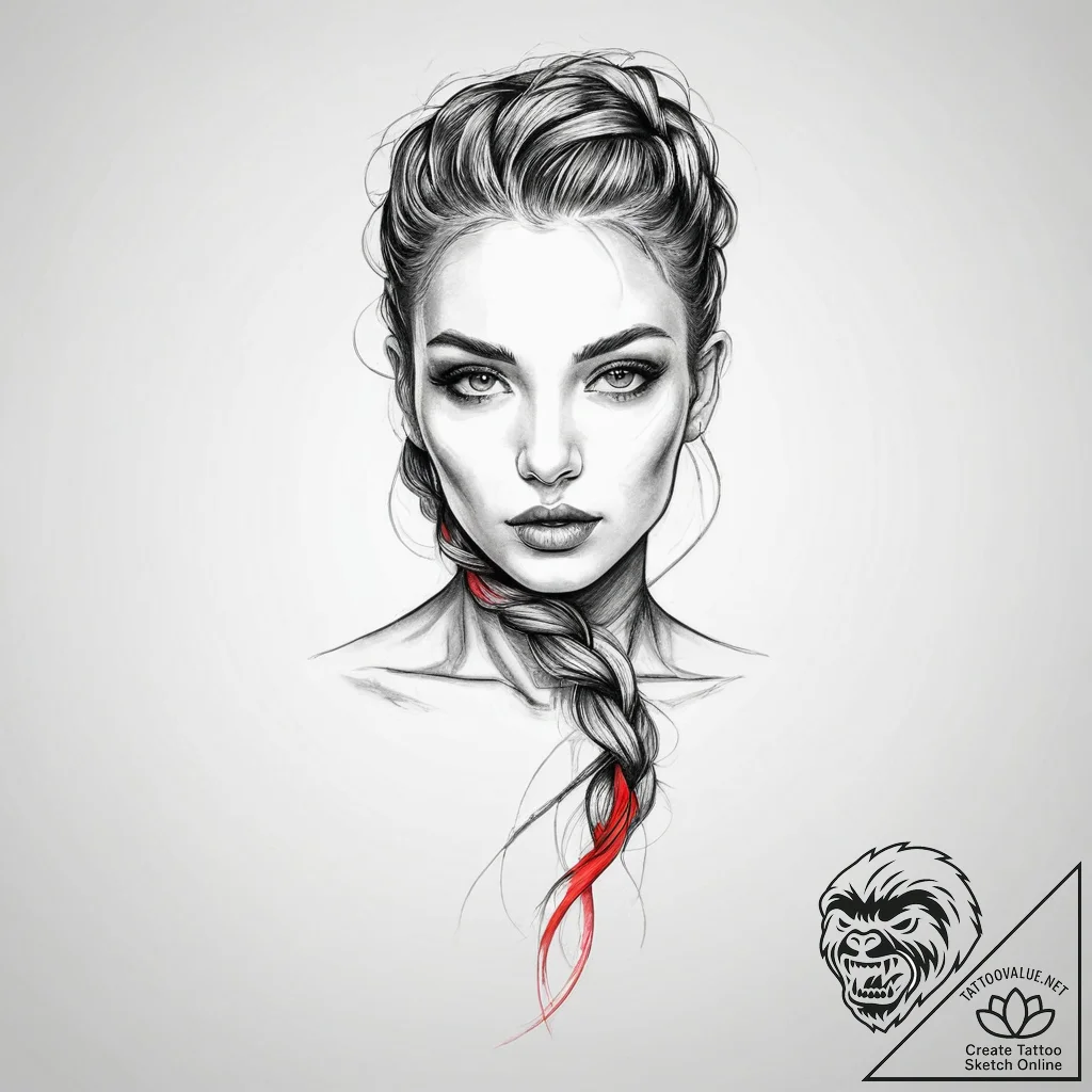 Tattoo sketch braid, ink illustration for tat... - tattoo sketch (№1755982497_0, 23.08.2025 20:54) — tattoovalue.net
