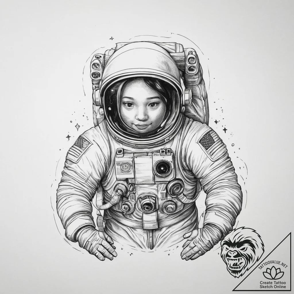Tattoo sketch astronaut tattoo, tattoo flash... - tattoo sketch (№1755983085_0, 23.08.2025 21:04) — tattoovalue.net