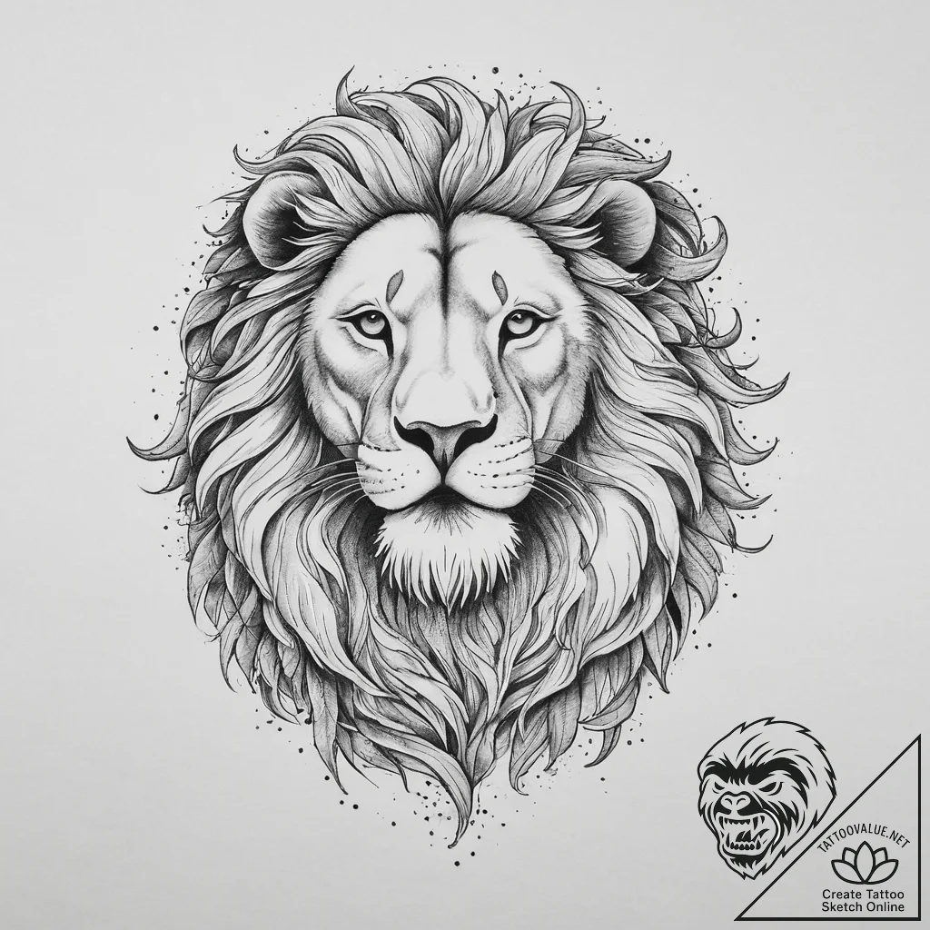 Tattoo sketch samson and lion, ink illustrati... - tattoo sketch (№1755983875_0, 23.08.2025 21:17) — tattoovalue.net