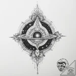 Tattoo sketch cosmic fount – tattoo sketch (№1755985271_0, 23.08.2025 21:41) — tattoovalue.net