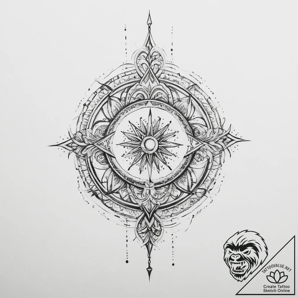 Tattoo sketch mystical journey - tattoo sketch (№1755985469_0, 23.08.2025 21:44) — tattoovalue.net