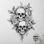 Tattoo sketch honeysuckle flower, ink illustr… – tattoo sketch (№1755986662_0, 23.08.2025 22:04) — tattoovalue.net