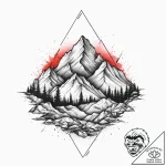 Tattoo sketch graphic горы, ink illustration… – tattoo sketch (№1755987457_0, 23.08.2025 22:17) — tattoovalue.net
