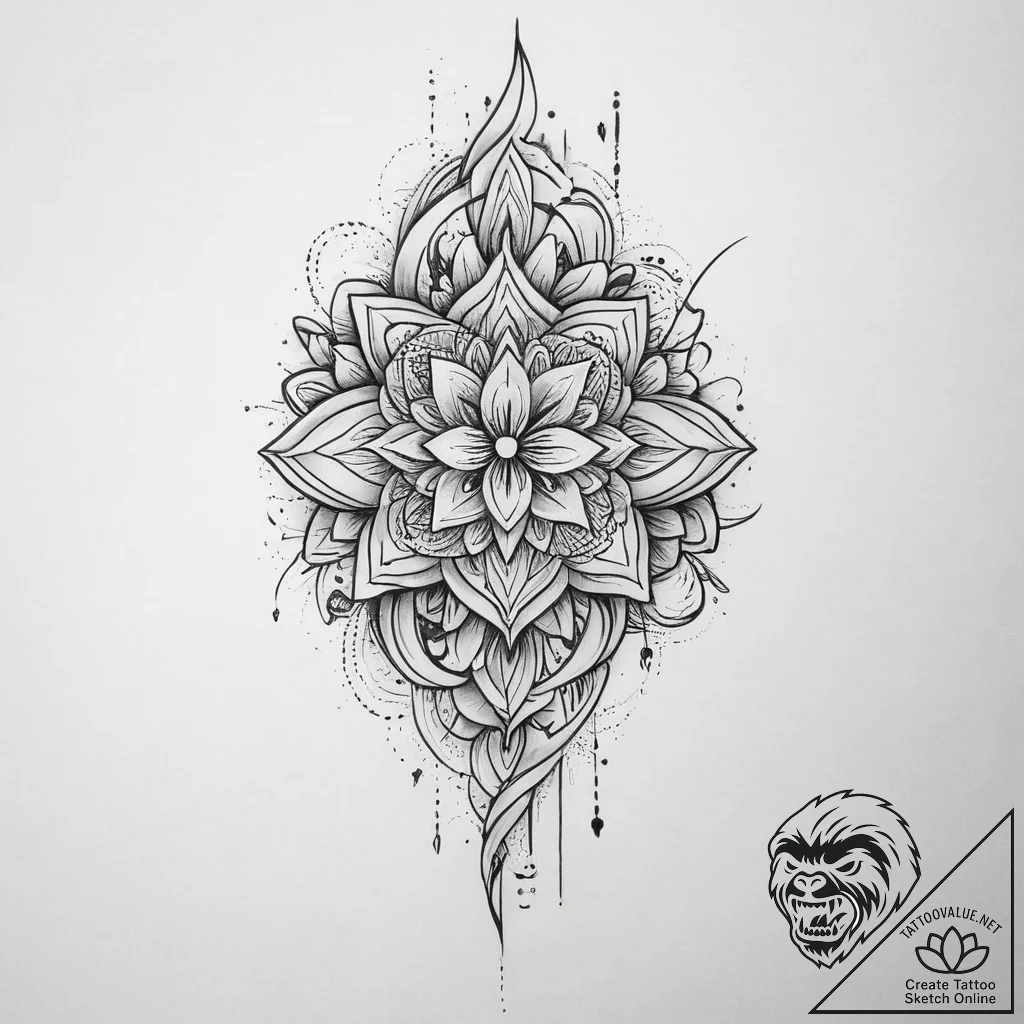 Tattoo sketch abstract линии, concept art for... - tattoo sketch (№1755987857_0, 23.08.2025 22:24) — tattoovalue.net