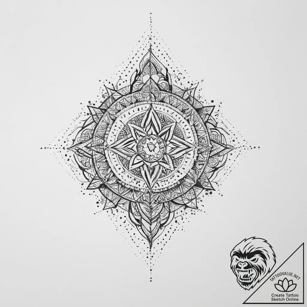 Tattoo sketch spiritual soil, ink illustratio... - tattoo sketch (№1755988856_0, 23.08.2025 22:40) — tattoovalue.net