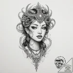 Tattoo sketch goddess tattoo, concept art for… – tattoo sketch (№1755989663_0, 23.08.2025 22:54) — tattoovalue.net