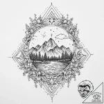 Tattoo sketch mystical spring, ink illustrati… – tattoo sketch (№1755990264_0, 23.08.2025 23:04) — tattoovalue.net