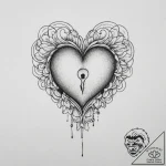 Tattoo sketch heart with a keyhole, tattoo fl… – tattoo sketch (№1755990465_0, 23.08.2025 23:07) — tattoovalue.net