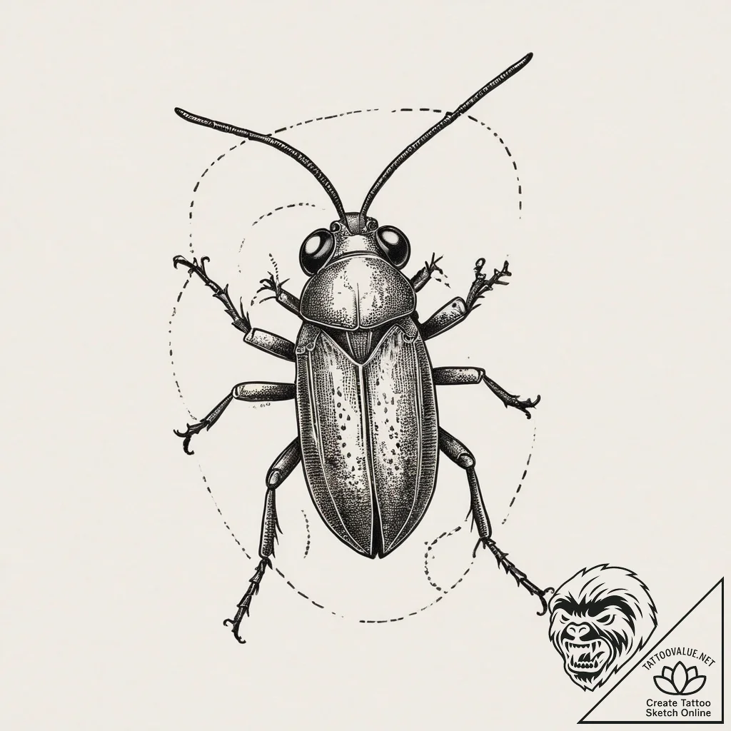 Tattoo sketch field cricket, ink illustration... - tattoo sketch (№1755990874_0, 23.08.2025 23:14) — tattoovalue.net