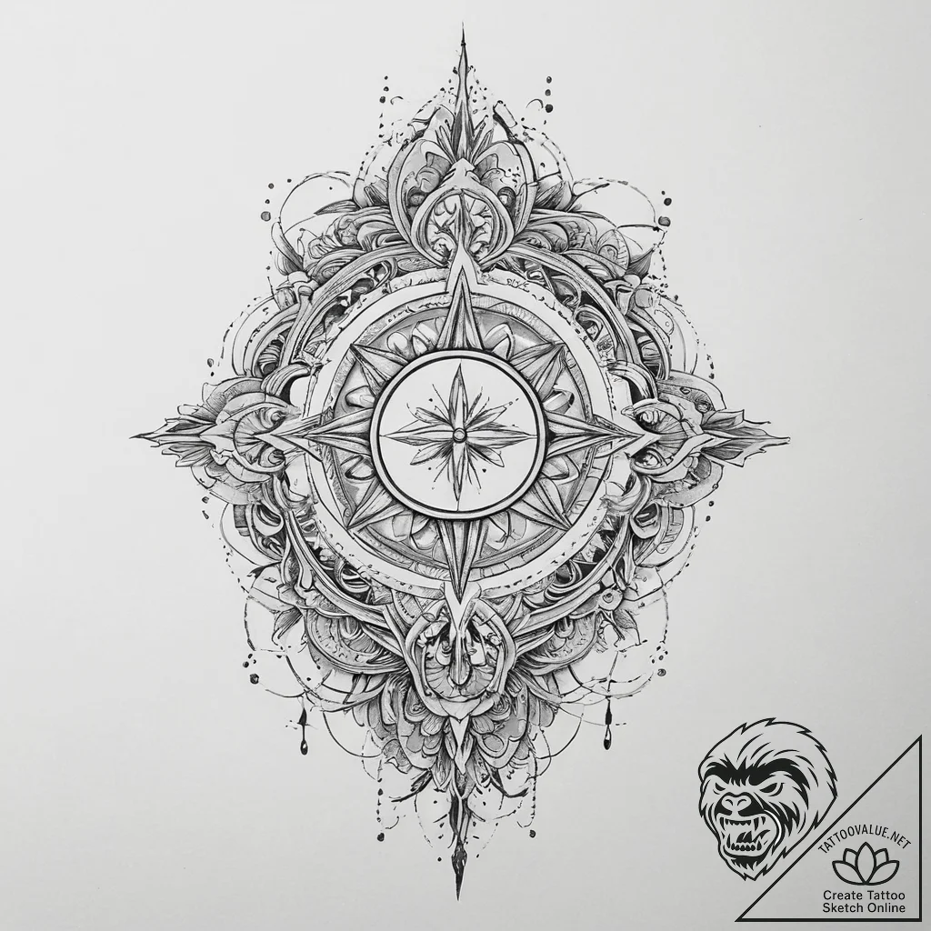 Tattoo sketch cosmic identity, artistic tatto... - tattoo sketch (№1755991682_0, 23.08.2025 23:28) — tattoovalue.net